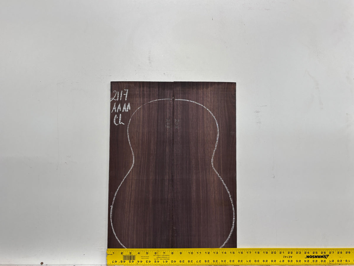East Indian Rosewood Classical AAAA Grade Guitar Back & Side Set #2117 - Exotic Wood Zone