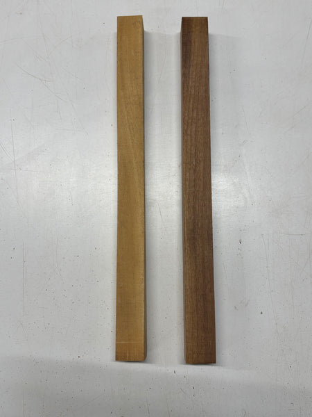 2 Pack, 2 Species Walnut + Osage Orange Turning Wood Blanks 18-3/4"x1-1/2"x1-1/2"#7804 - Exotic Wood Zone