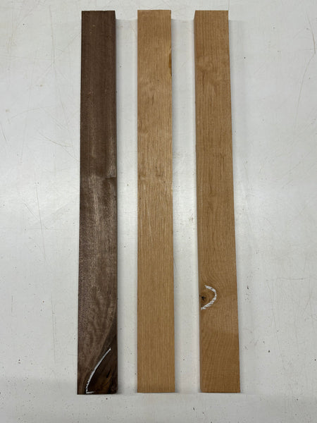 3 Pack, 2 Species Walnut + Red Alder Thin Stock Lumber 24"x2-1/4"x7/8"#7806 - Exotic Wood Zone