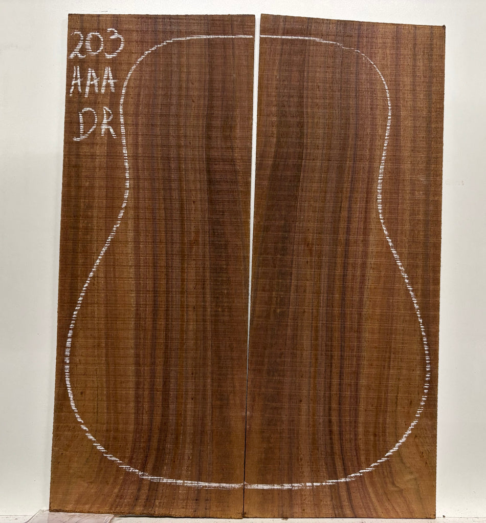 East Indian Rosewood Dreadnought Guitar Back Set – AAA Grade #203
