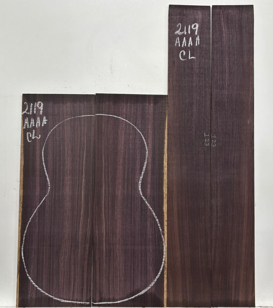 East Indian Rosewood Classical AAAA Grade Guitar Back & Side Set #2119 - Exotic Wood Zone