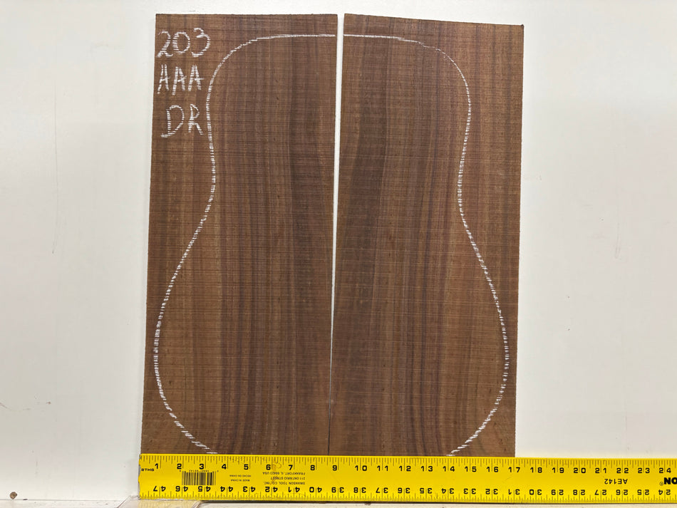 East Indian Rosewood Dreadnought Guitar Back Set – AAA Grade #203