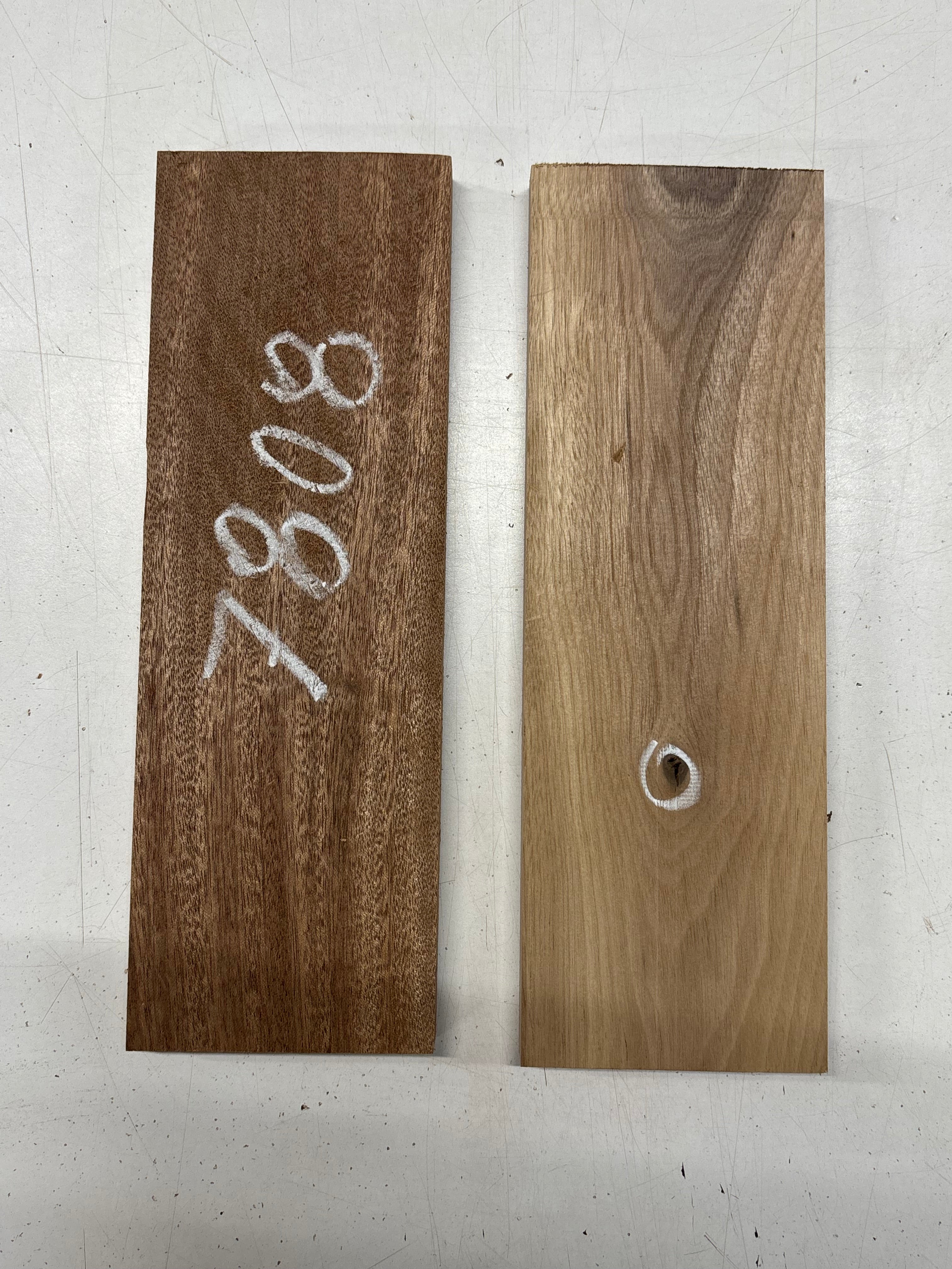 2 Pack, 2 Species African Mahogany + Walnut Thin Stock Lumber 12"x4"x3/4"#7808 - Exotic Wood Zone