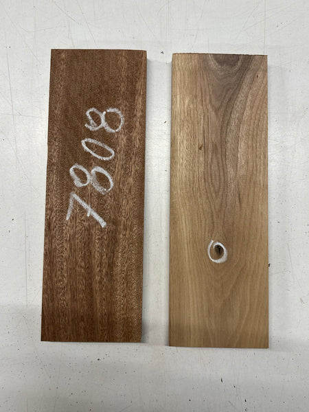 2 Pack, 2 Species African Mahogany + Walnut Thin Stock Lumber 12"x4"x3/4"#7808 - Exotic Wood Zone
