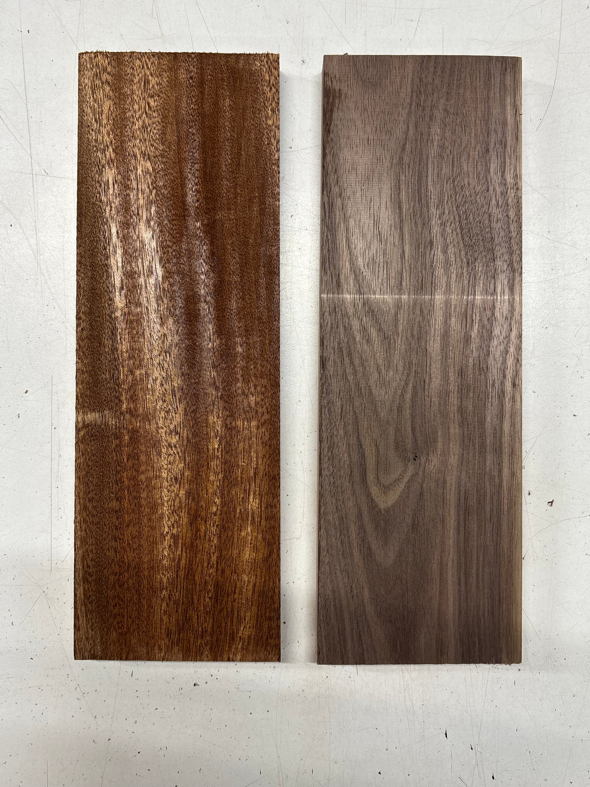 2 Pack, 2 Species African Mahogany + Walnut Thin Stock Lumber 12"x4"x3/4"#7808 - Exotic Wood Zone