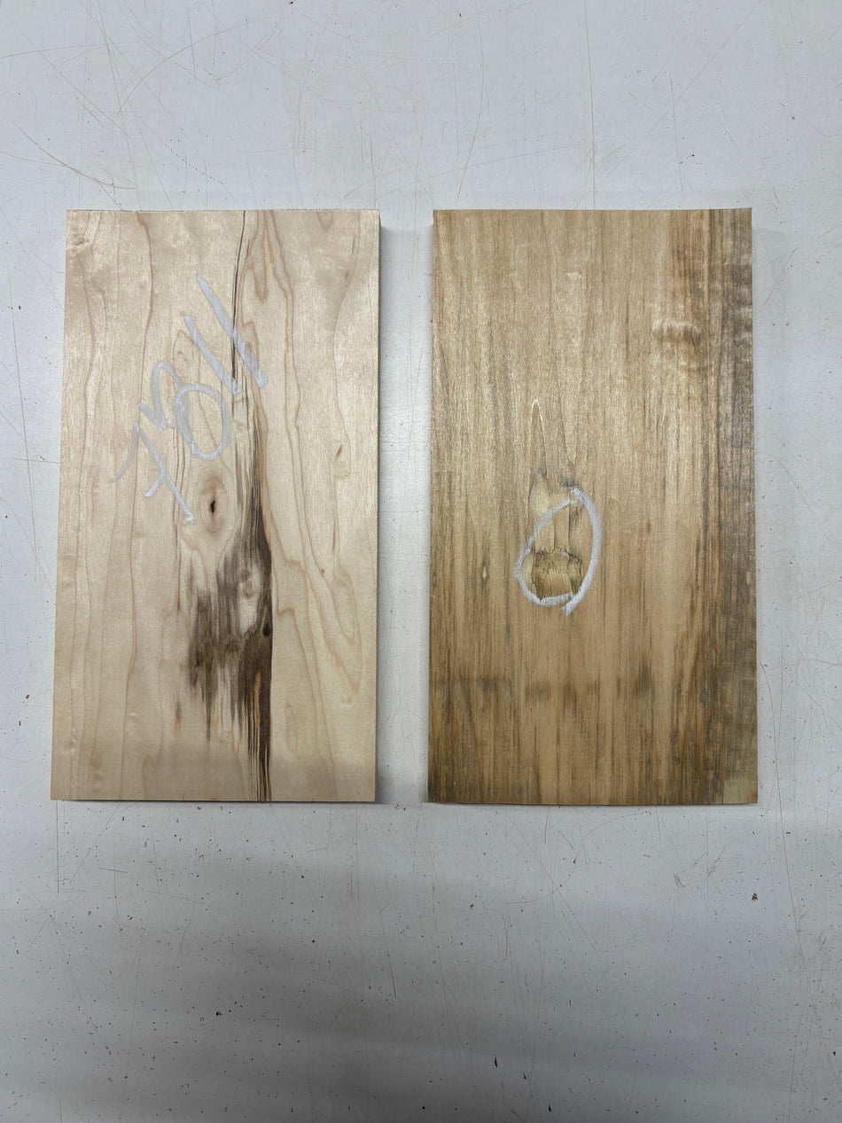 2 Pack, 2 Species Basswood + Hard Maple Thin Stock Lumber 11"x5-7/8'x5/8"#7811 - Exotic Wood Zone