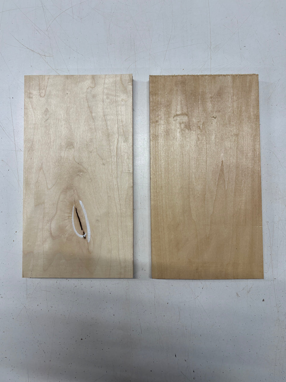 2 Pack, 2 Species Basswood + Hard Maple Thin Stock Lumber 11"x5-7/8'x5/8"#7811 - Exotic Wood Zone