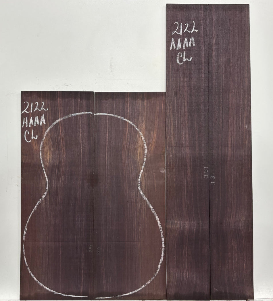 East Indian Rosewood Classical AAAA Grade Guitar Back & Side Set #2122 - Exotic Wood Zone
