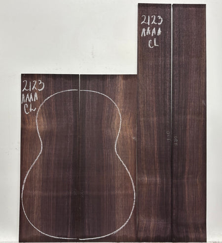 East Indian Rosewood Classical AAAA Grade Guitar Back & Side Set #2123 - Exotic Wood Zone