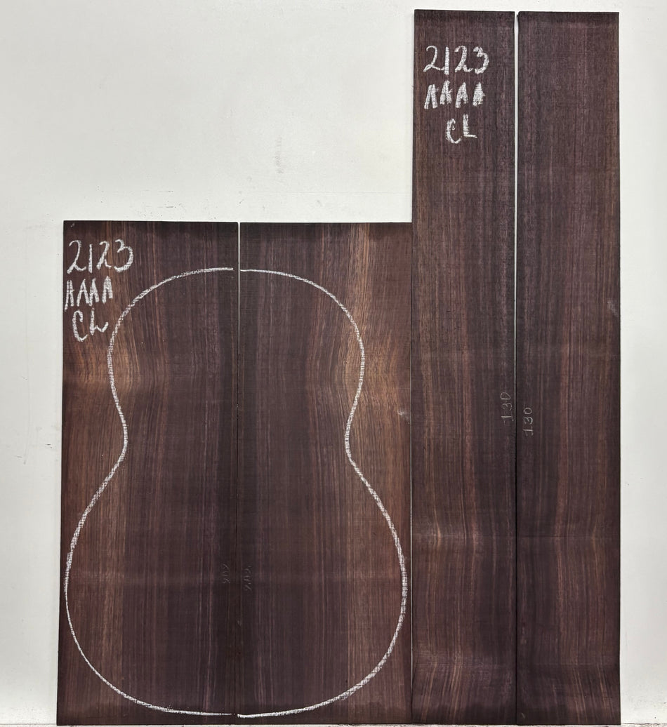 East Indian Rosewood Classical AAAA Grade Guitar Back & Side Set #2123 - Exotic Wood Zone