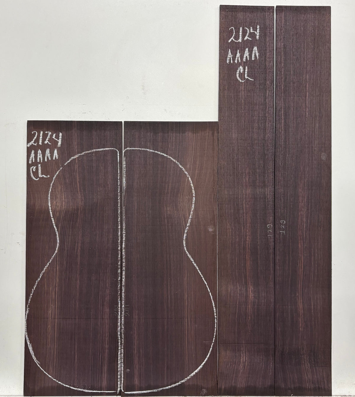 East Indian Rosewood Classical AAAA Grade Guitar Back & Side Set #2124 - Exotic Wood Zone