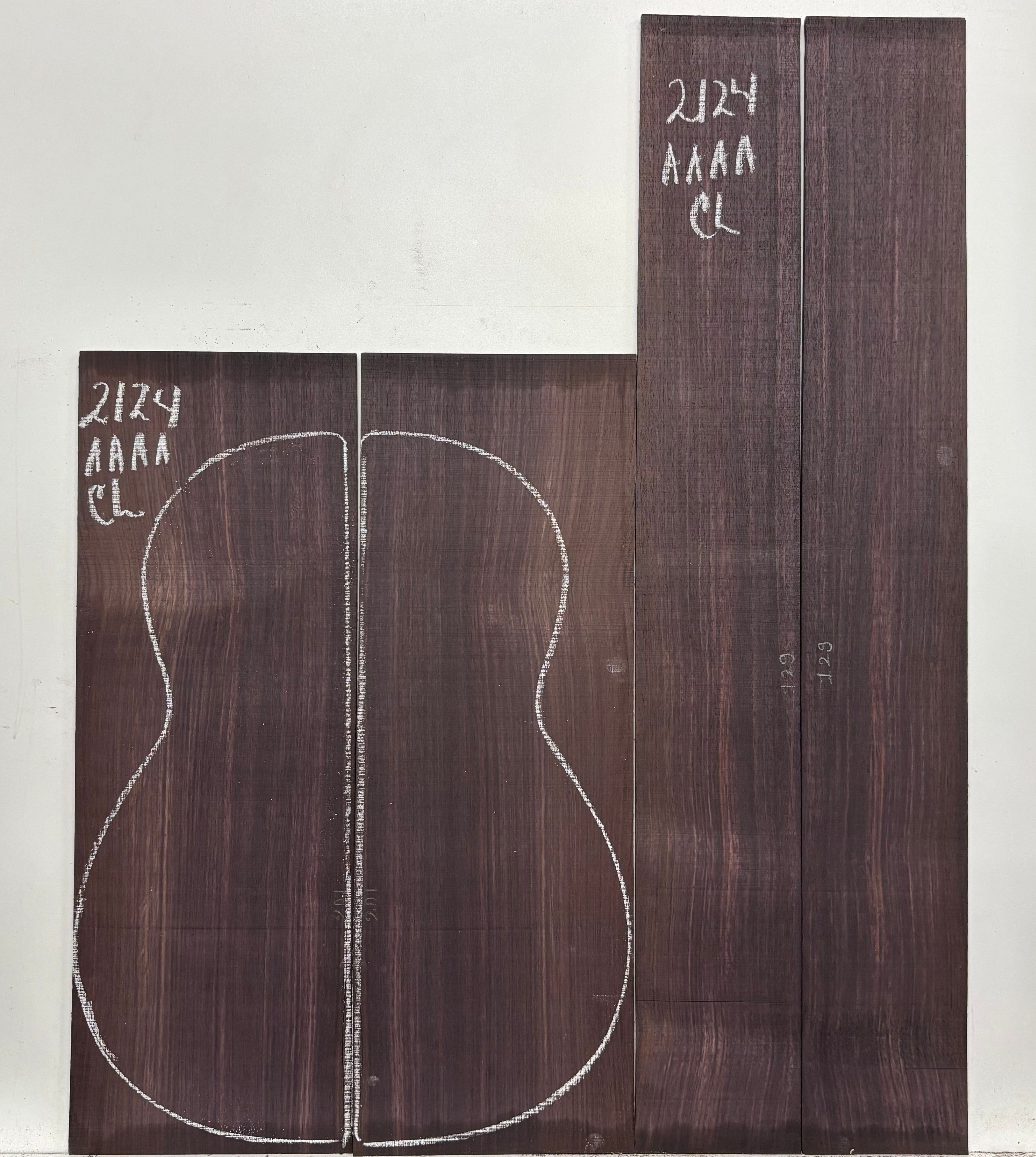 East Indian Rosewood Classical AAAA Grade Guitar Back & Side Set #2124 - Exotic Wood Zone