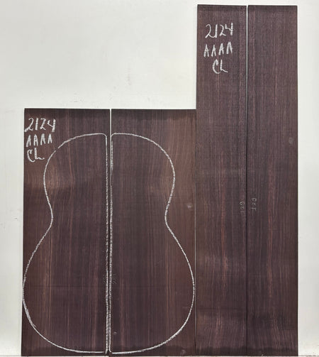East Indian Rosewood Classical AAAA Grade Guitar Back & Side Set #2124 - Exotic Wood Zone