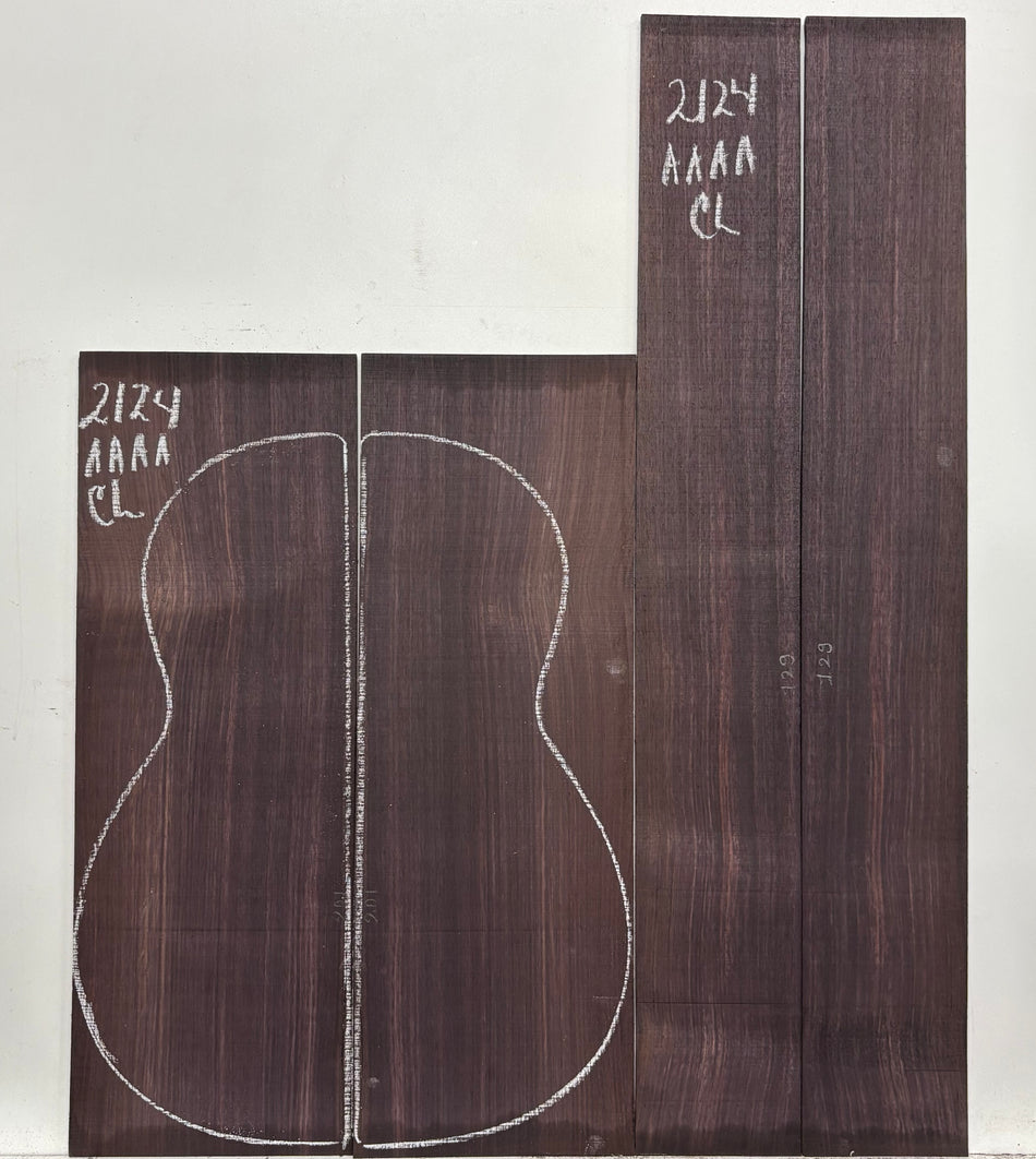 East Indian Rosewood Classical AAAA Grade Guitar Back & Side Set #2124 - Exotic Wood Zone