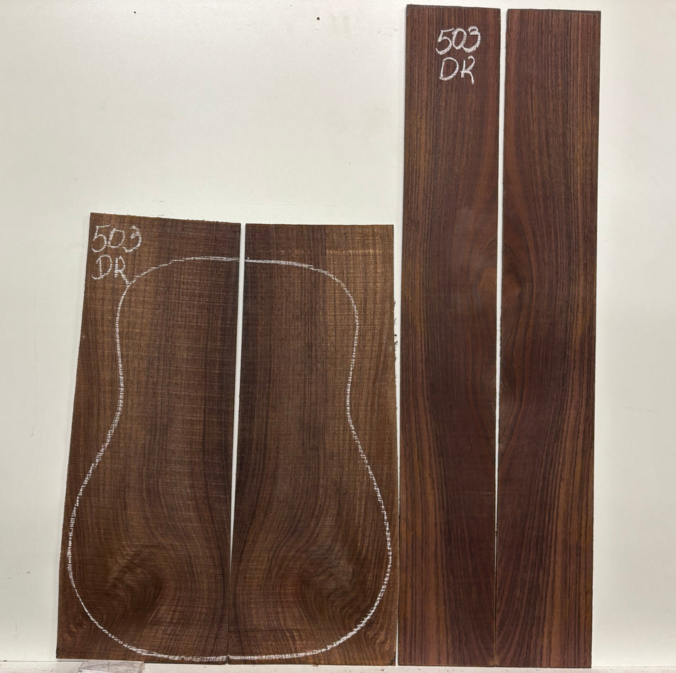 Waterfall Indian Rosewood Dreadnought Guitar Back & Side Set #503