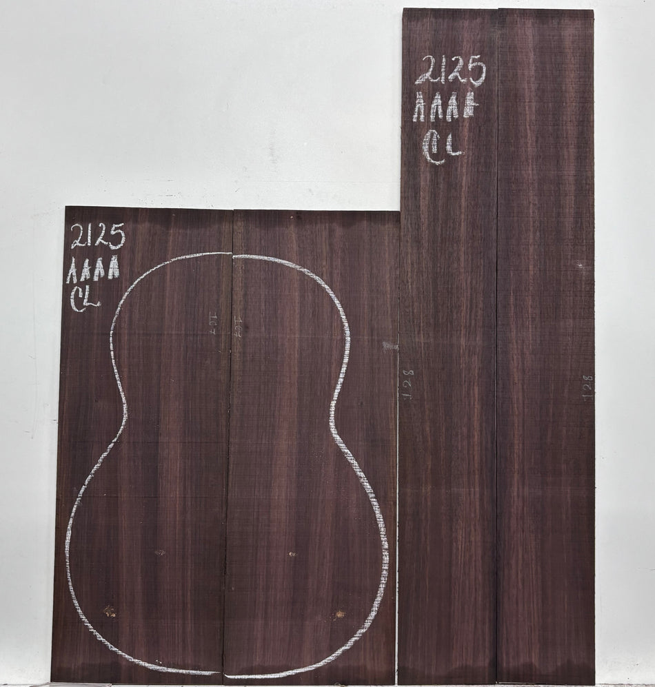 East Indian Rosewood Classical AAAA Grade Guitar Back & Side Set #2125 - Exotic Wood Zone