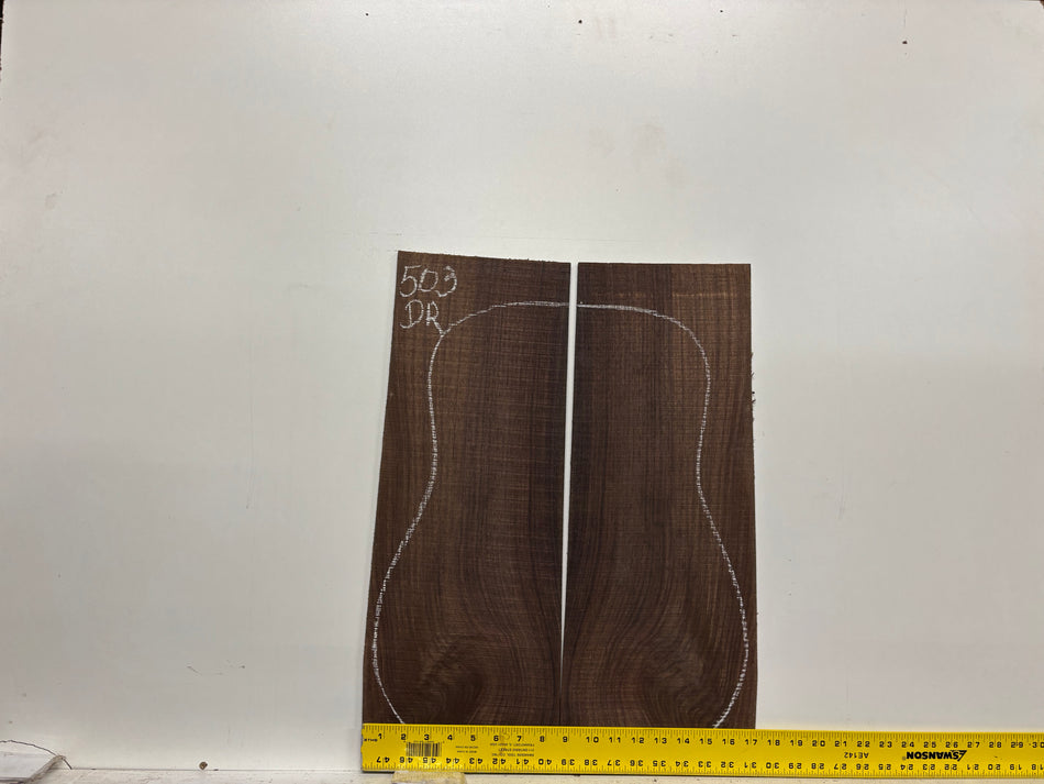 Waterfall Indian Rosewood Dreadnought Guitar Back & Side Set #503