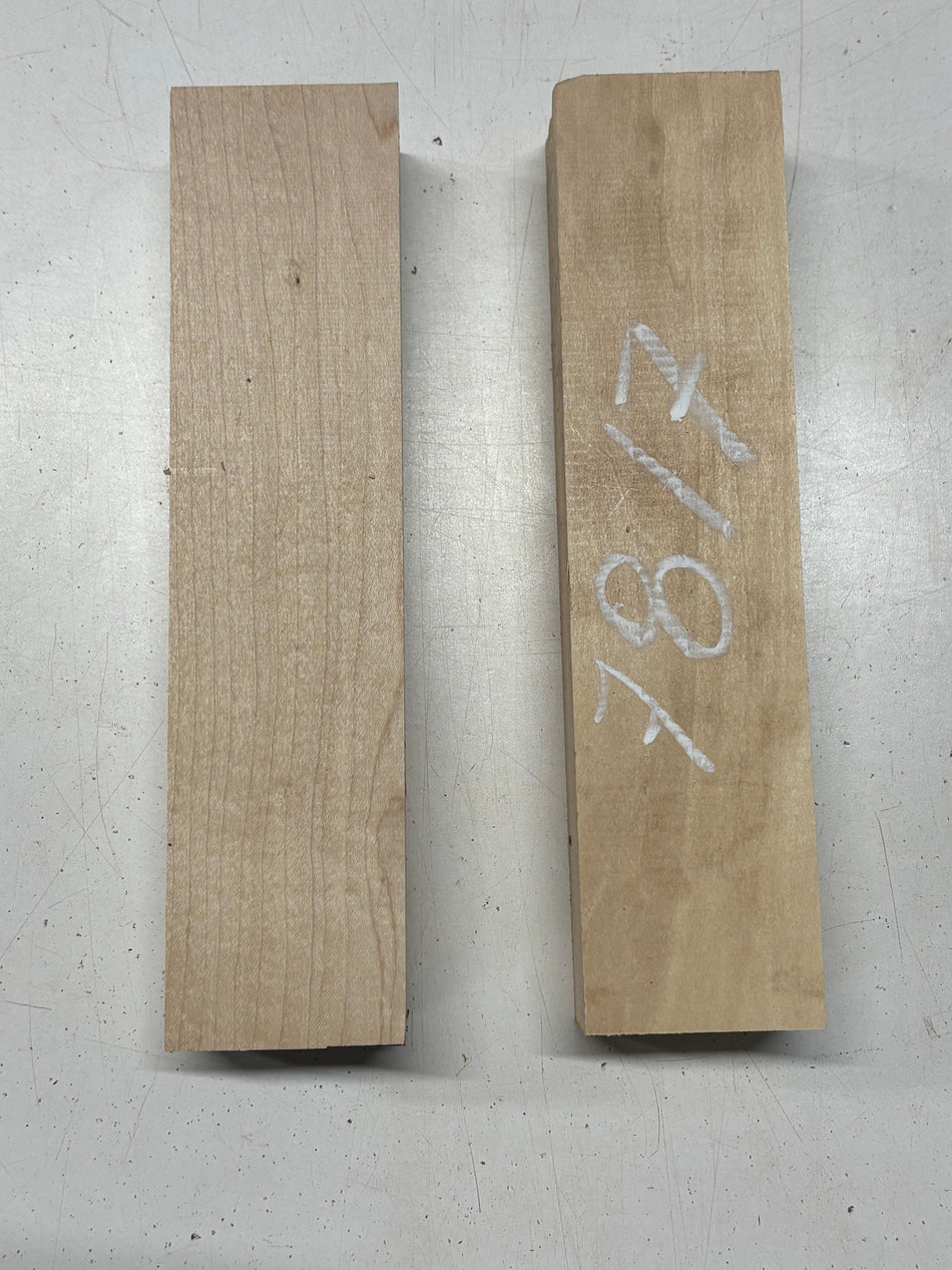 2 Pack, 2 Species Hard Maple + Basswood Lumber Board Blanks 10-1/2"x2-1/2"x1-7/8"#7817 - Exotic Wood Zone