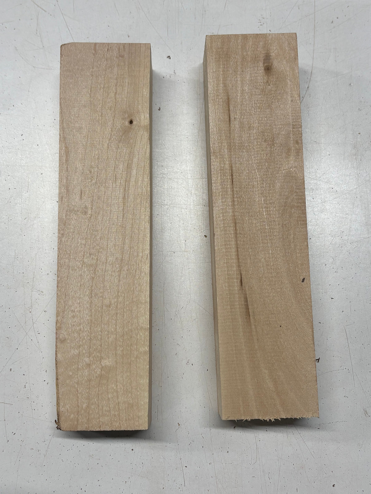 2 Pack, 2 Species Hard Maple + Basswood Lumber Board Blanks 10-1/2"x2-1/2"x1-7/8"#7817 - Exotic Wood Zone