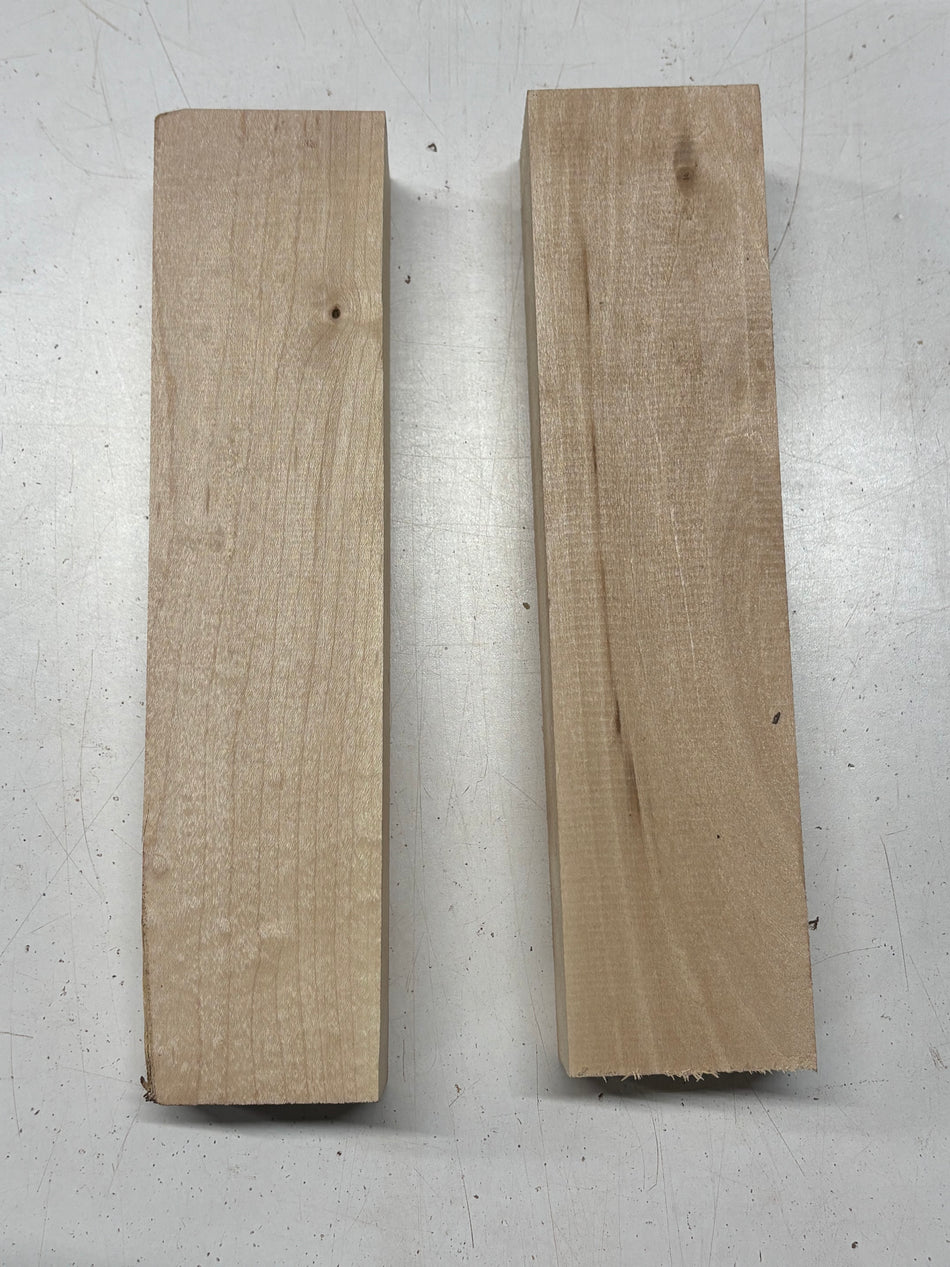 2 Pack, 2 Species Hard Maple + Basswood Lumber Board Blanks 10-1/2"x2-1/2"x1-7/8"#7817 - Exotic Wood Zone