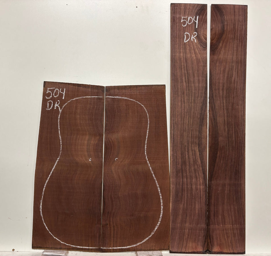 Waterfall Indian Rosewood Dreadnought Guitar Back & Side Set #504