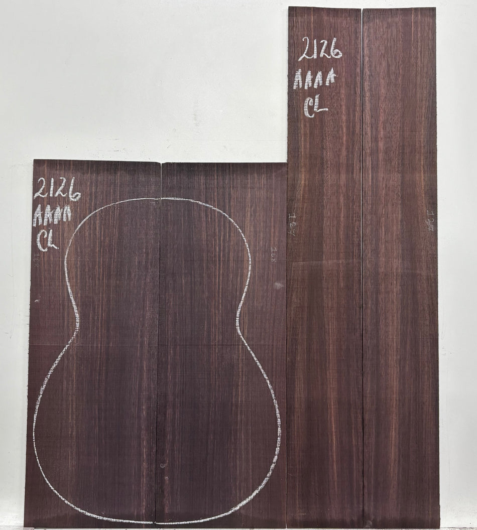 East Indian Rosewood Classical AAAA Grade Guitar Back & Side Set #2126 - Exotic Wood Zone