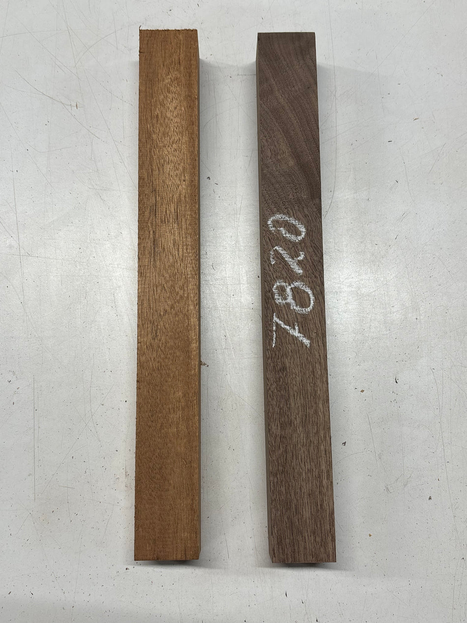 2 Pack, 2 Species Walnut + African Mahogany Turning Wood Blanks 17"x1-7/8"x1-7/8"#7820 - Exotic Wood Zone