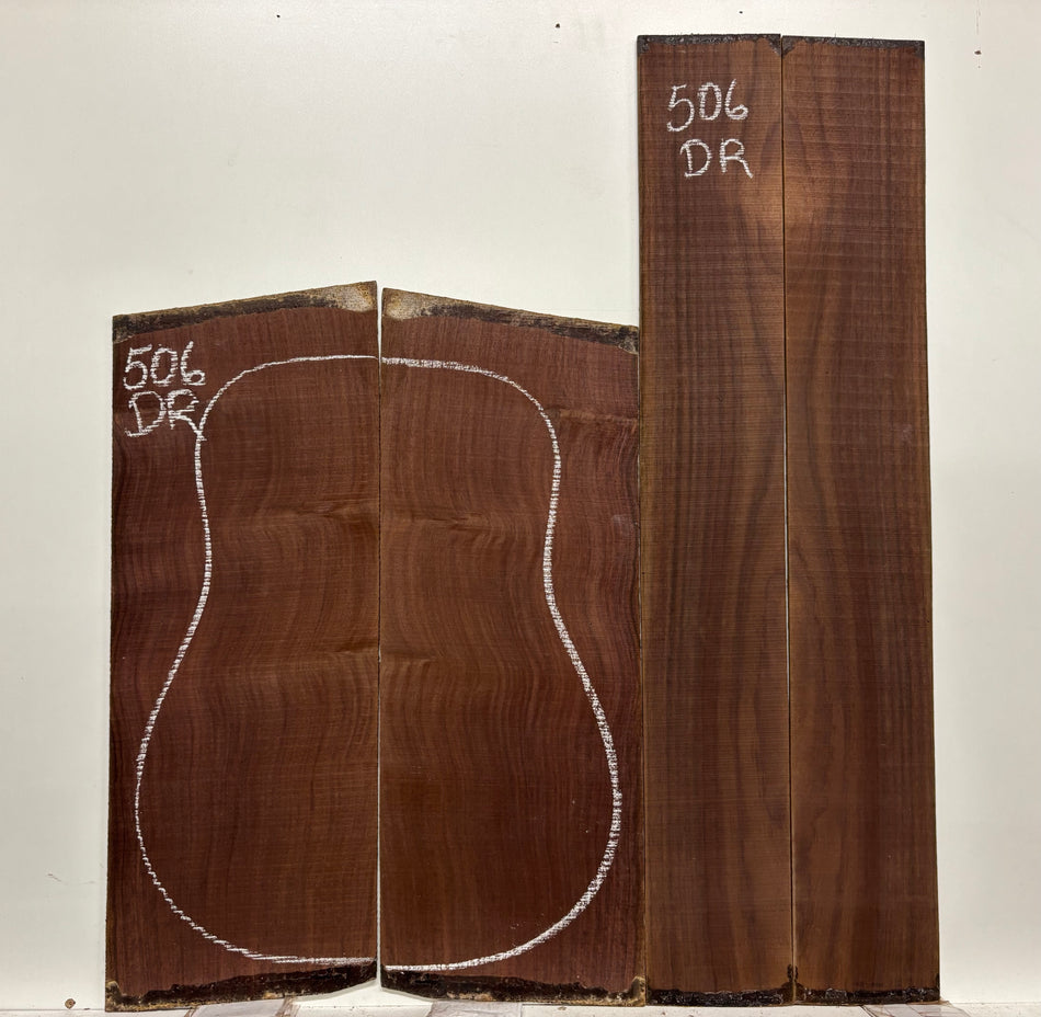 Waterfall Indian Rosewood Dreadnought Guitar Back & Side Set #506
