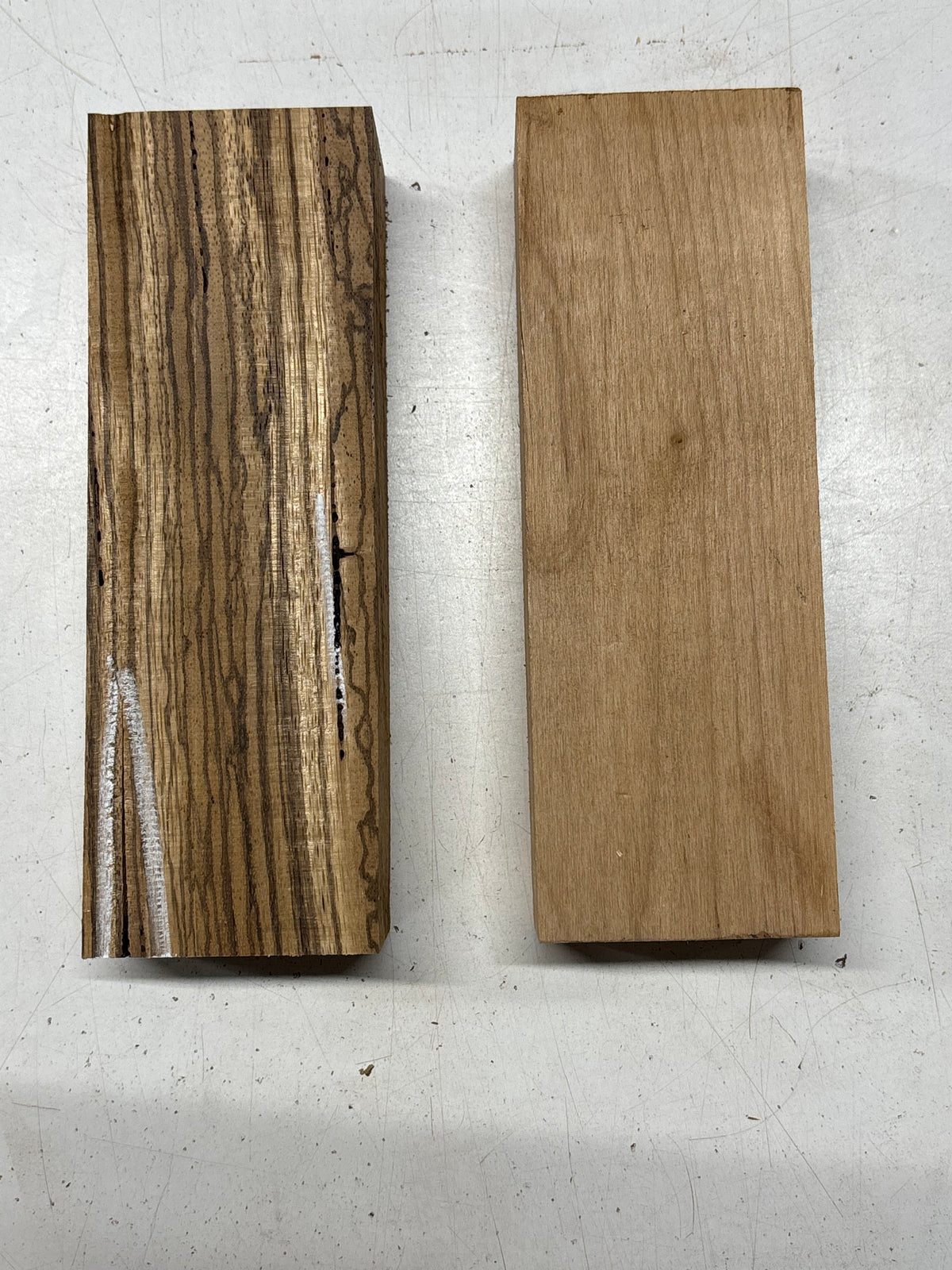 2 Pack, 2 Species Red Alder + Zebrawood Lumber Board Blanks 8-7/8"x3"x1-7/8"#7822 - Exotic Wood Zone