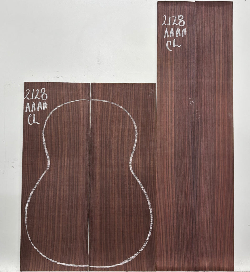 East Indian Rosewood Classical AAAA Grade Guitar Back & Side Set #2128 - Exotic Wood Zone