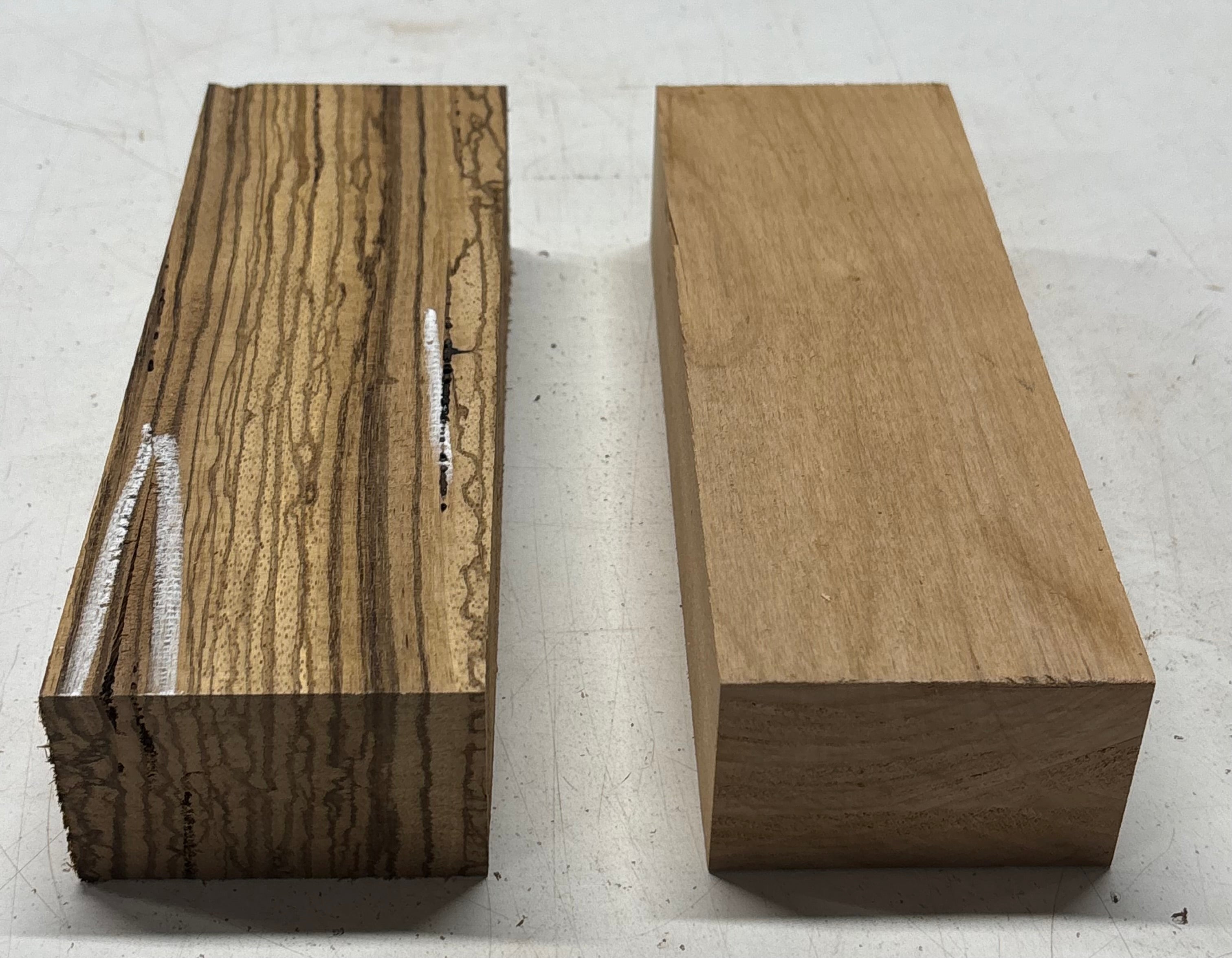 2 Pack, 2 Species Red Alder + Zebrawood Lumber Board Blanks 8-7/8"x3"x1-7/8"#7822 - Exotic Wood Zone