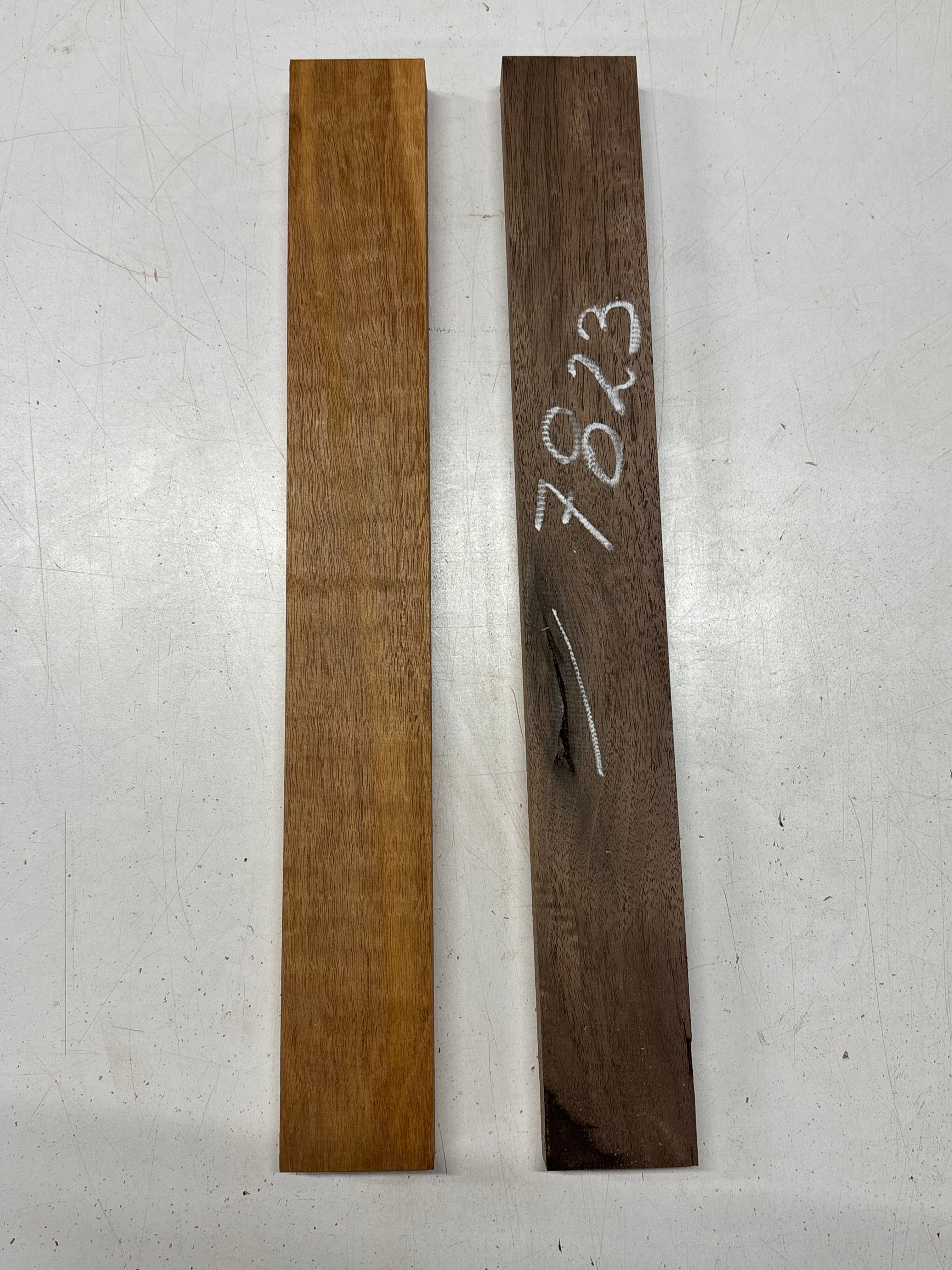 2 Pack, 2 Species Black Walnut + Goncalo Alves Thin Stock Lumber 18-7/8"x2-3/8"x7/8"#7823 - Exotic Wood Zone