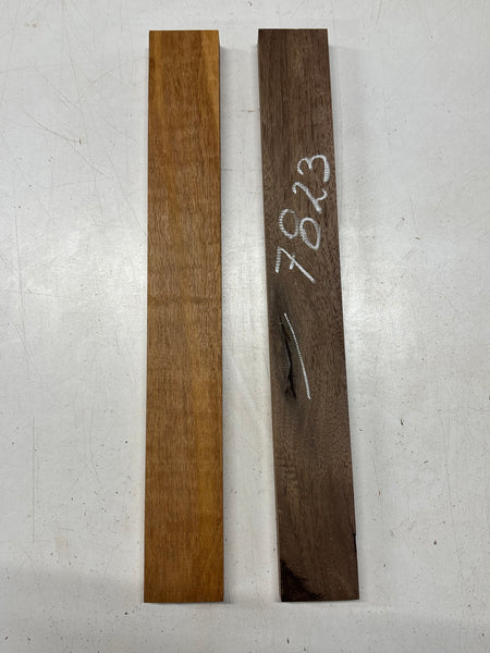 2 Pack, 2 Species Black Walnut + Goncalo Alves Thin Stock Lumber 18-7/8"x2-3/8"x7/8"#7823 - Exotic Wood Zone
