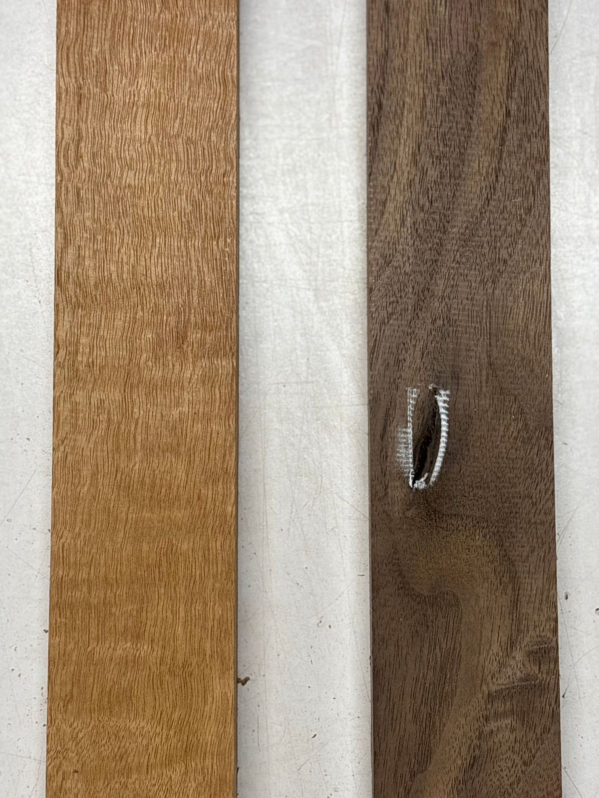 2 Pack, 2 Species Black Walnut + Goncalo Alves Thin Stock Lumber 18-7/8"x2-3/8"x7/8"#7823 - Exotic Wood Zone