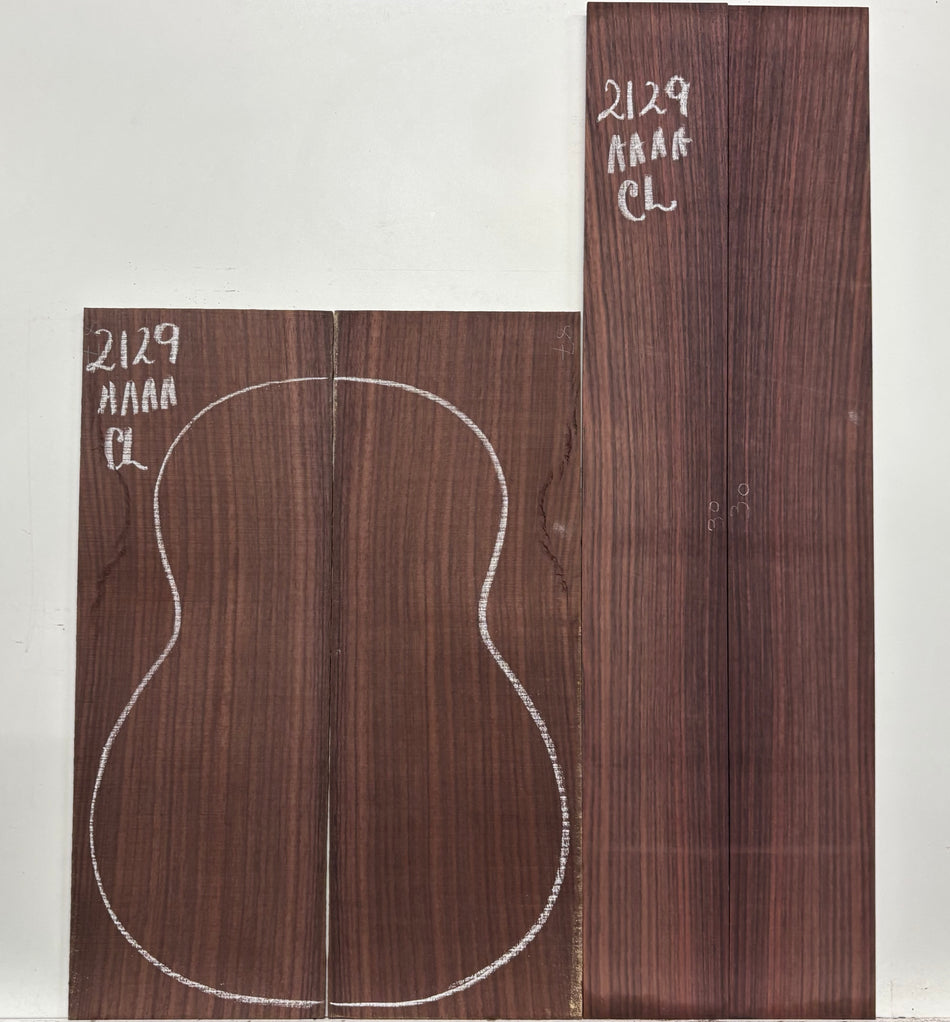 East Indian Rosewood Classical AAAA Grade Guitar Back & Side Set #2129 - Exotic Wood Zone