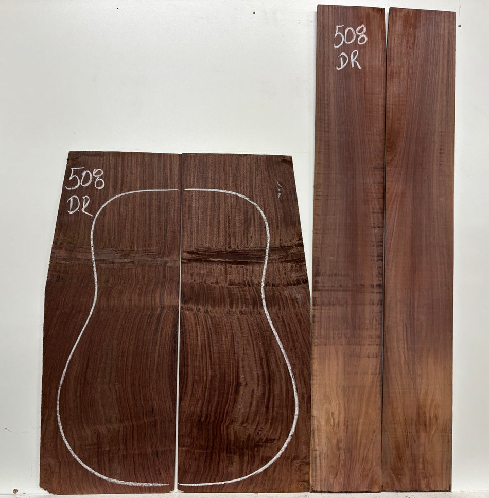 Waterfall Indian Rosewood Dreadnought Guitar Back & Side Set #508