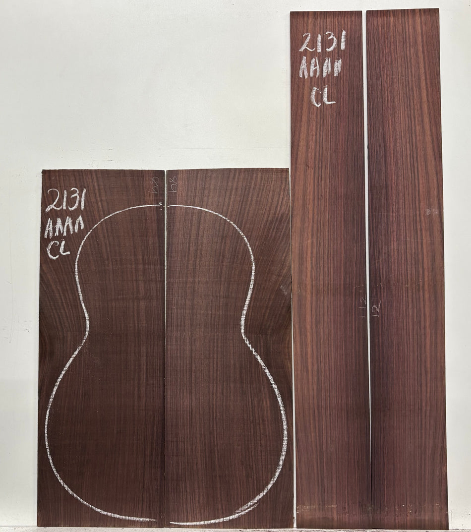 East Indian Rosewood Classical AAAA Grade Guitar Back & Side Set #2131 - Exotic Wood Zone