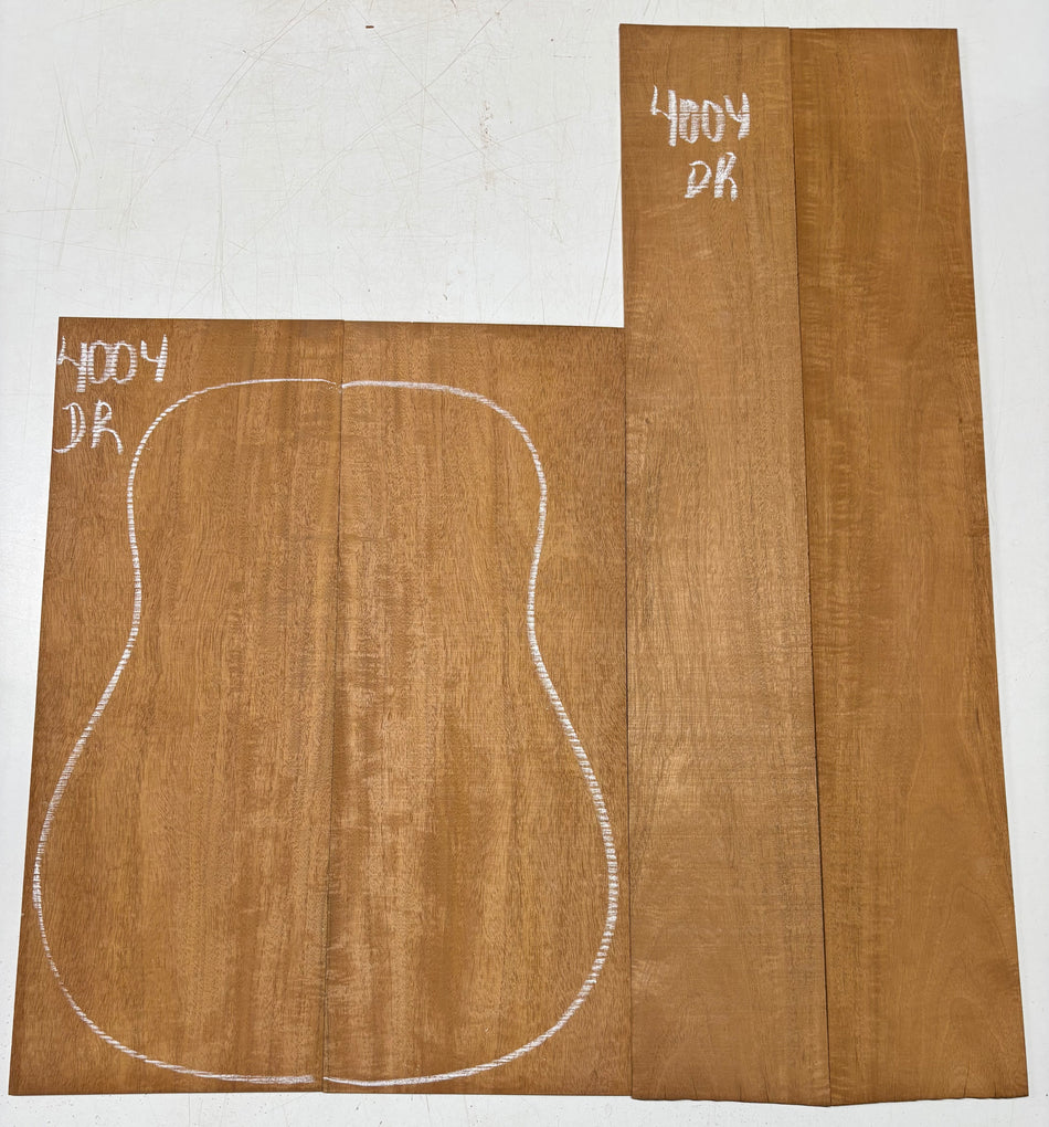 Flame Genuine Mahogany Dreadnought Guitar Back & Side Set #4004