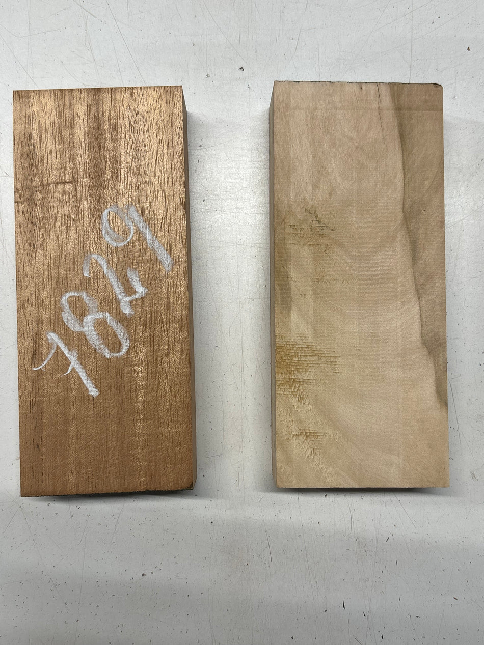 2 Pack, 2 Species African Mahogany + Basswood Lumber Board Blanks 9-1/2"x4"x1-7/8"#7829 Exotic Wood Zone New 