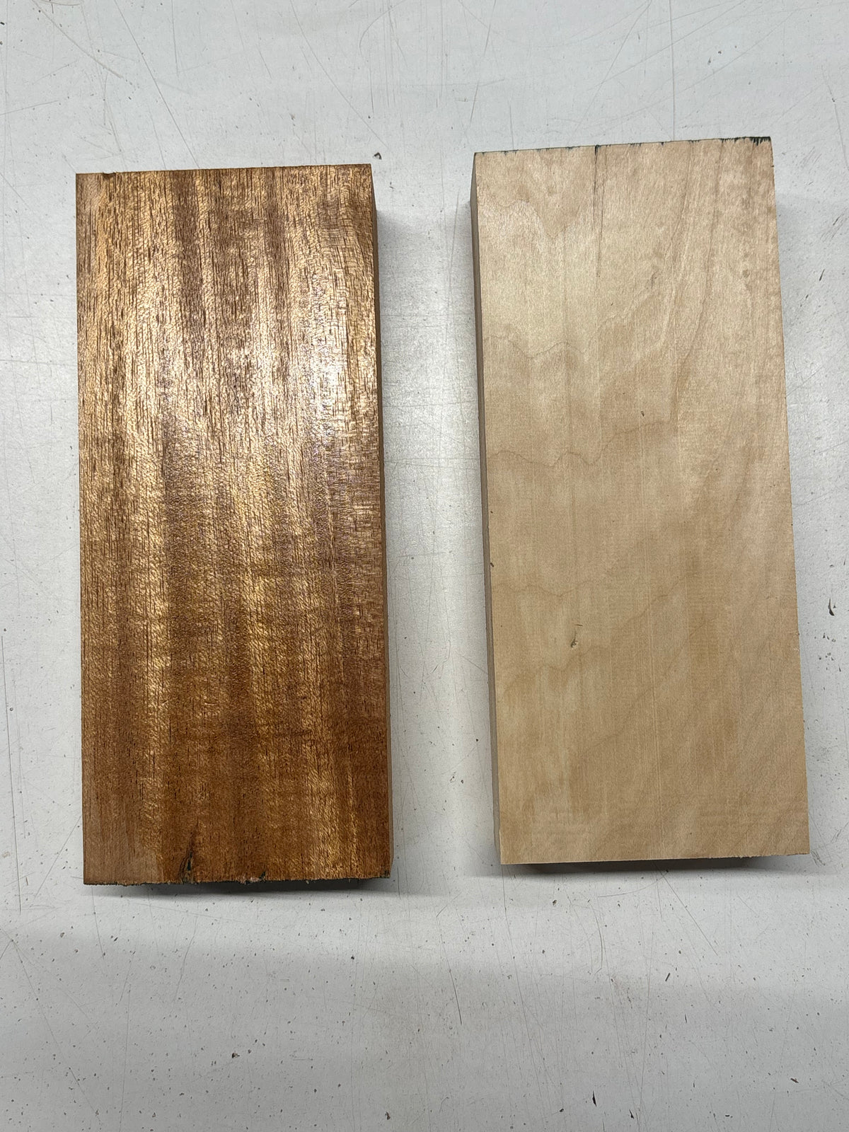 2 Pack, 2 Species African Mahogany + Basswood Lumber Board Blanks 9-1/2"x4"x1-7/8"#7829 Exotic Wood Zone New 