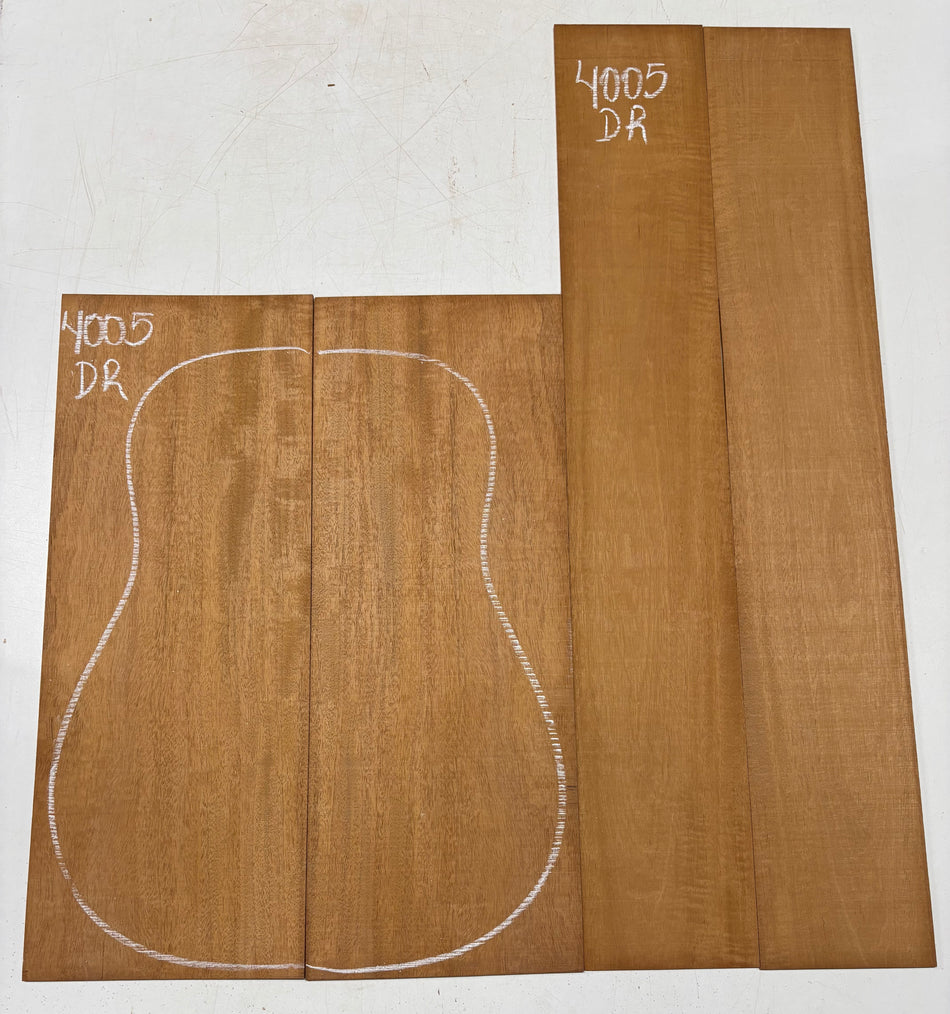 Flame Genuine Mahogany Dreadnought Guitar Back & Side Set #4005