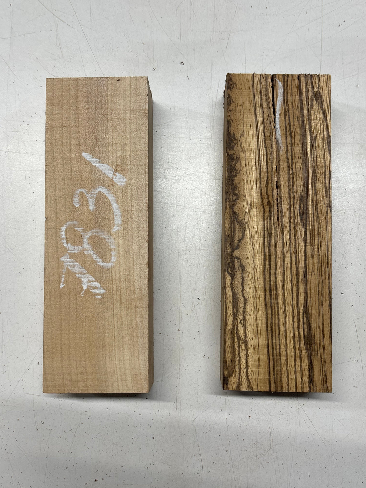 2 Pack, 2 Species Hard Maple + Zebrawood Lumber Board Blanks 9"x3"x2"#7831 Exotic Wood Zone New 