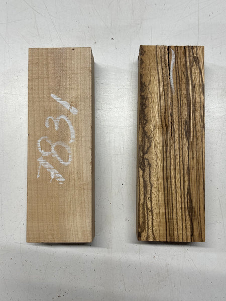 2 Pack, 2 Species Hard Maple + Zebrawood Lumber Board Blanks 9"x3"x2"#7831 Exotic Wood Zone New 