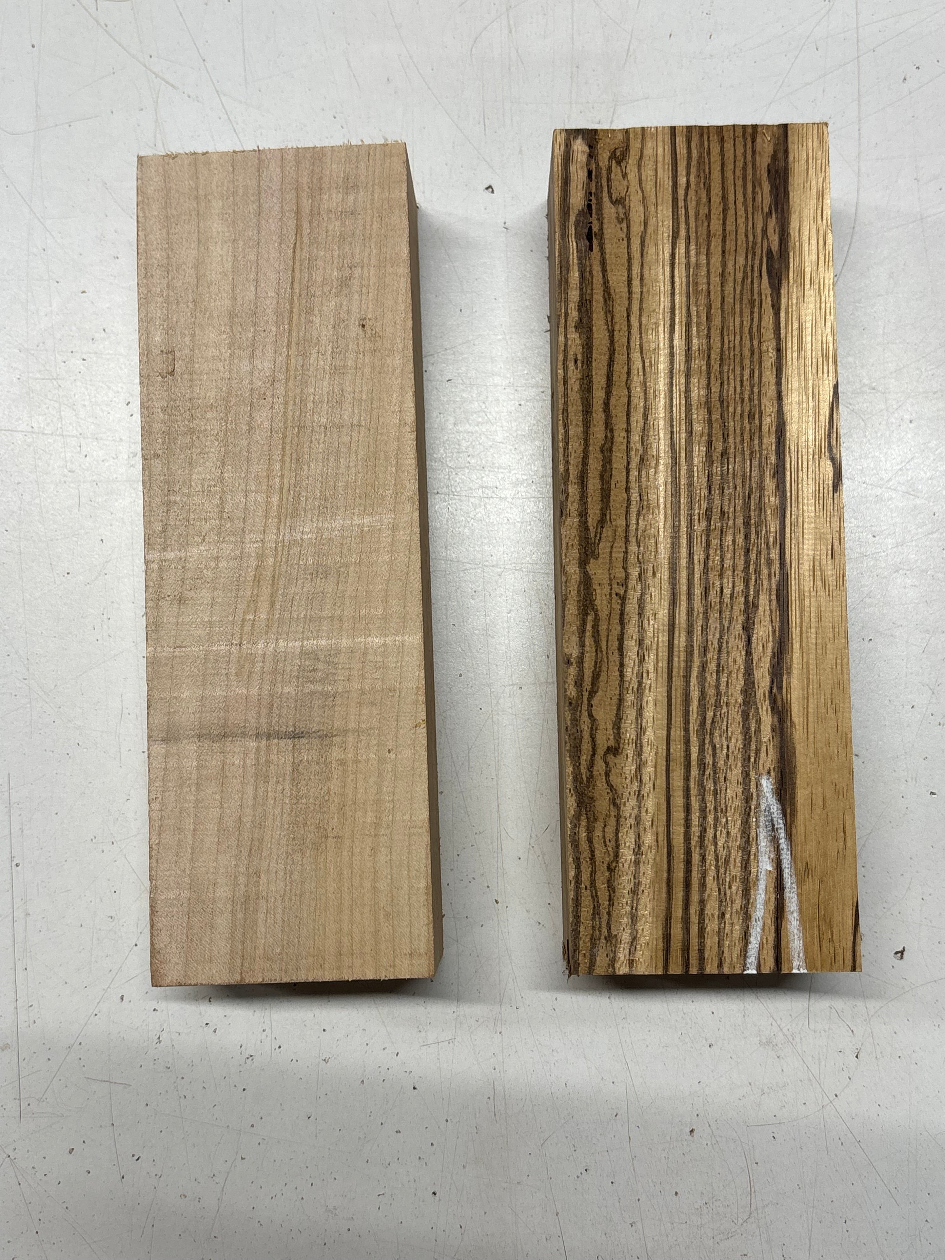 2 Pack, 2 Species Hard Maple + Zebrawood Lumber Board Blanks 9"x3"x2"#7831 Exotic Wood Zone New 