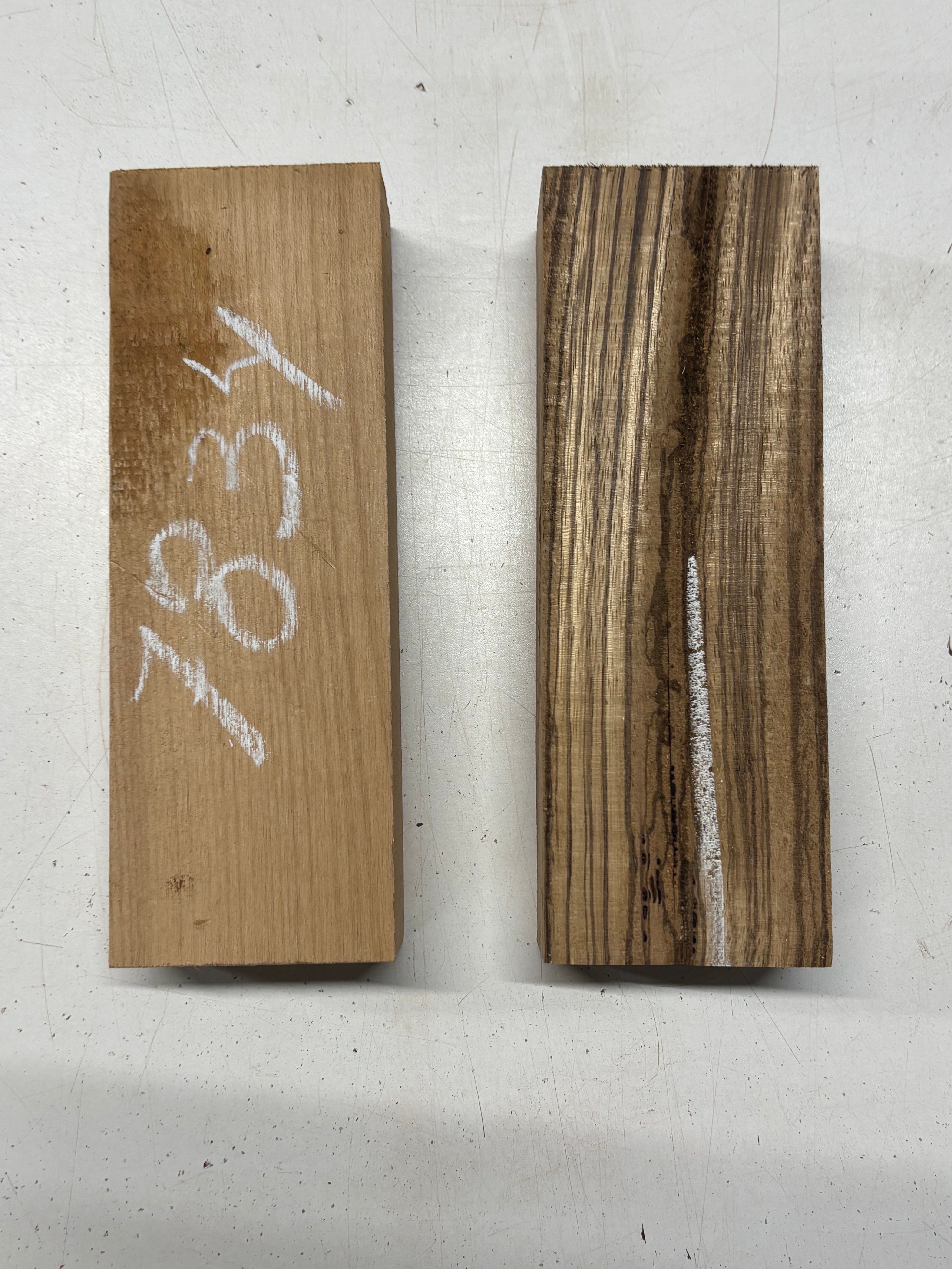 2 Pack, 2 Species Red Alder + Zebrawood Lumber Board Blanks 8-3/4"x3"x1-7/8"#7834 - Exotic Wood Zone