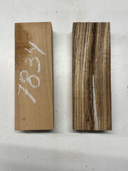 2 Pack, 2 Species Red Alder + Zebrawood Lumber Board Blanks 8-3/4"x3"x1-7/8"#7834 - Exotic Wood Zone