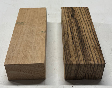 2 Pack, 2 Species Red Alder + Zebrawood Lumber Board Blanks 8-3/4"x3"x1-7/8"#7834 - Exotic Wood Zone