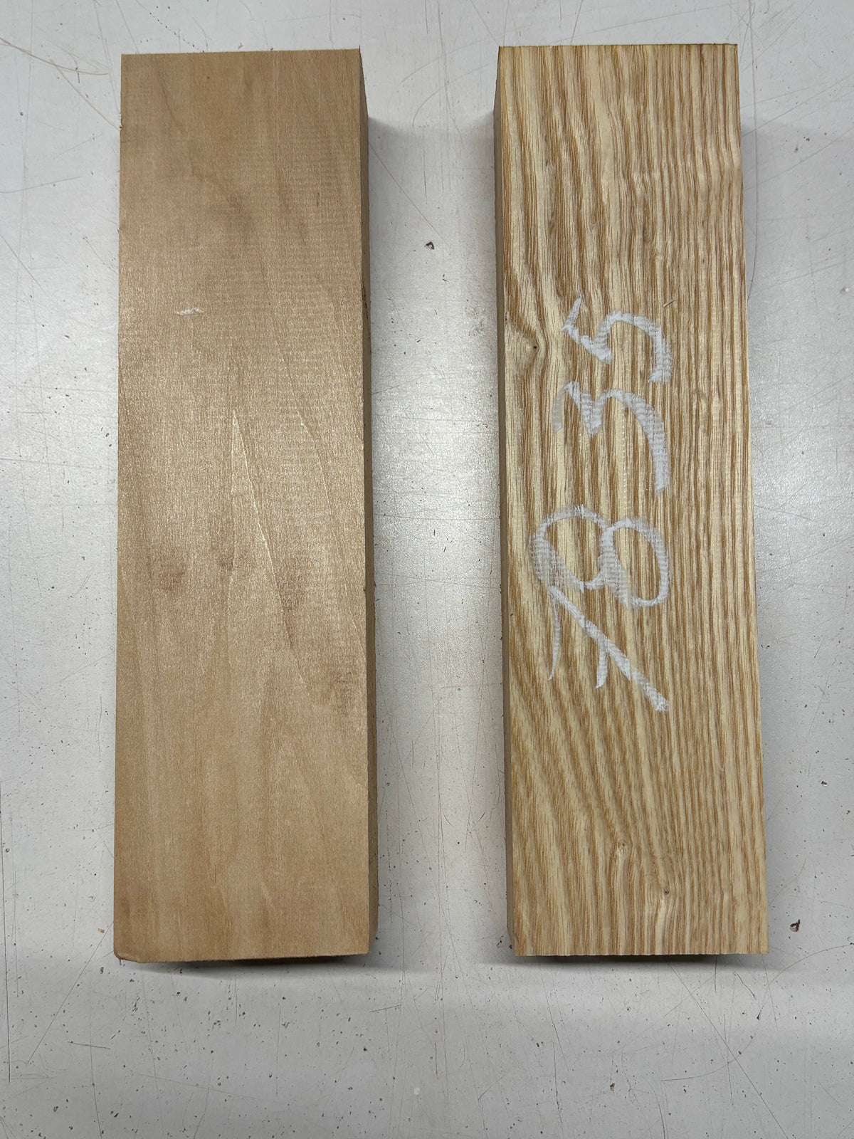 2 Pack, 2 Species Basswood + White Ash Lumber Board Blanks 11"x3"x1-7/8"#7835 - Exotic Wood Zone