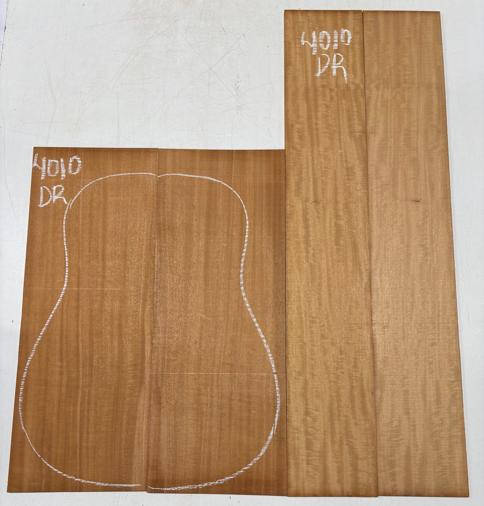 Flame Genuine Mahogany Dreadnought Guitar Back & Side Set #4010