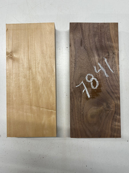 2 Pack, 2 Species Walnut + Basswood Lumber Board Blanks  12-1/2"x5-1/4"x1-7/8"#7841 - Exotic Wood Zone